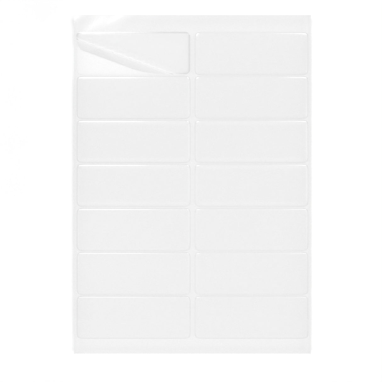 Rektangulära självhäftande etiketter