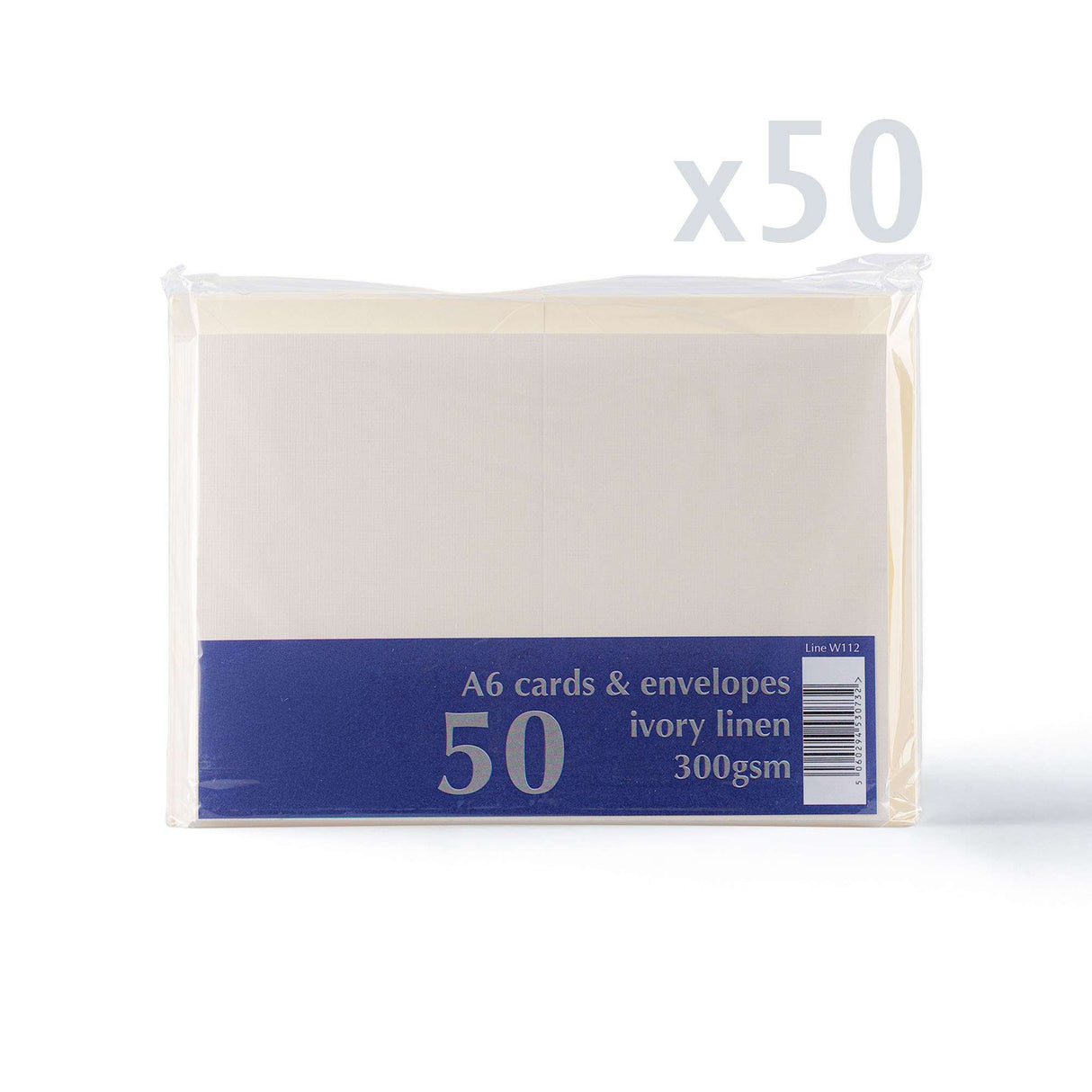 Kort och kuvert med linnestruktur – förpackning