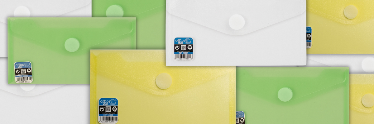 Kuvert med kardborreknäppning