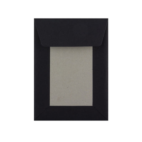 Svart Kuvert med Kartongbakstycke 162x114 mm (C6)