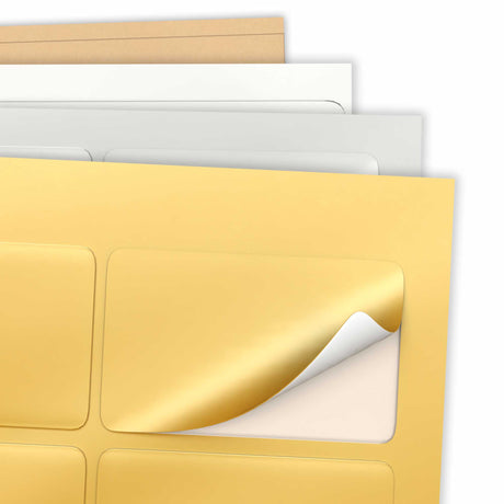 Rektangulära självhäftande etiketter