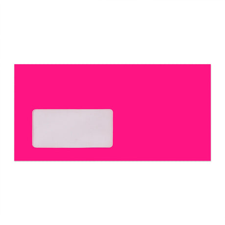 110x220 mm (DL) Neonrosa kuvert med fönster