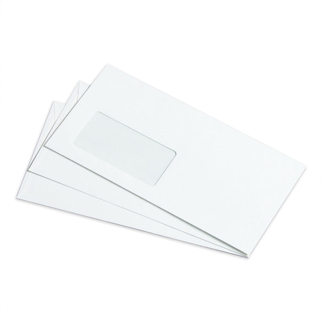 Opaline Window Envelope 110x220 mm (DL) - Pack of 100 pcs White 110 x 220 mm (DL)